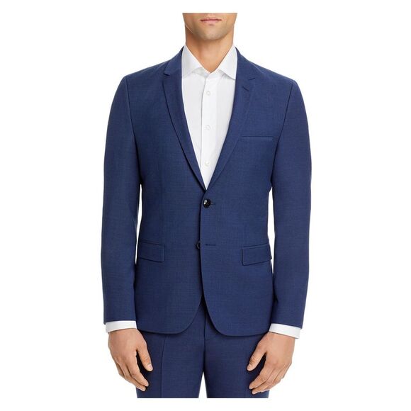 HUGO Mens Boss Red Label Arti Blue Lined Extra Slim Fit Suit Separate Blazer 40L